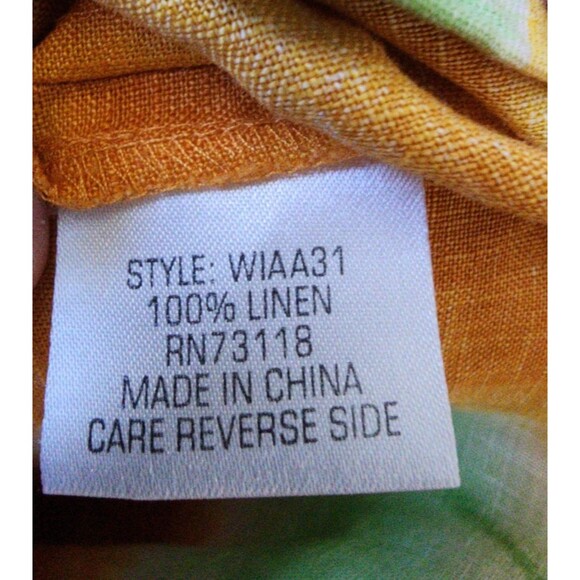 David Dart Vintage Linen Floral Blouse MOP Buttons Size Large - Picture 8 of 9